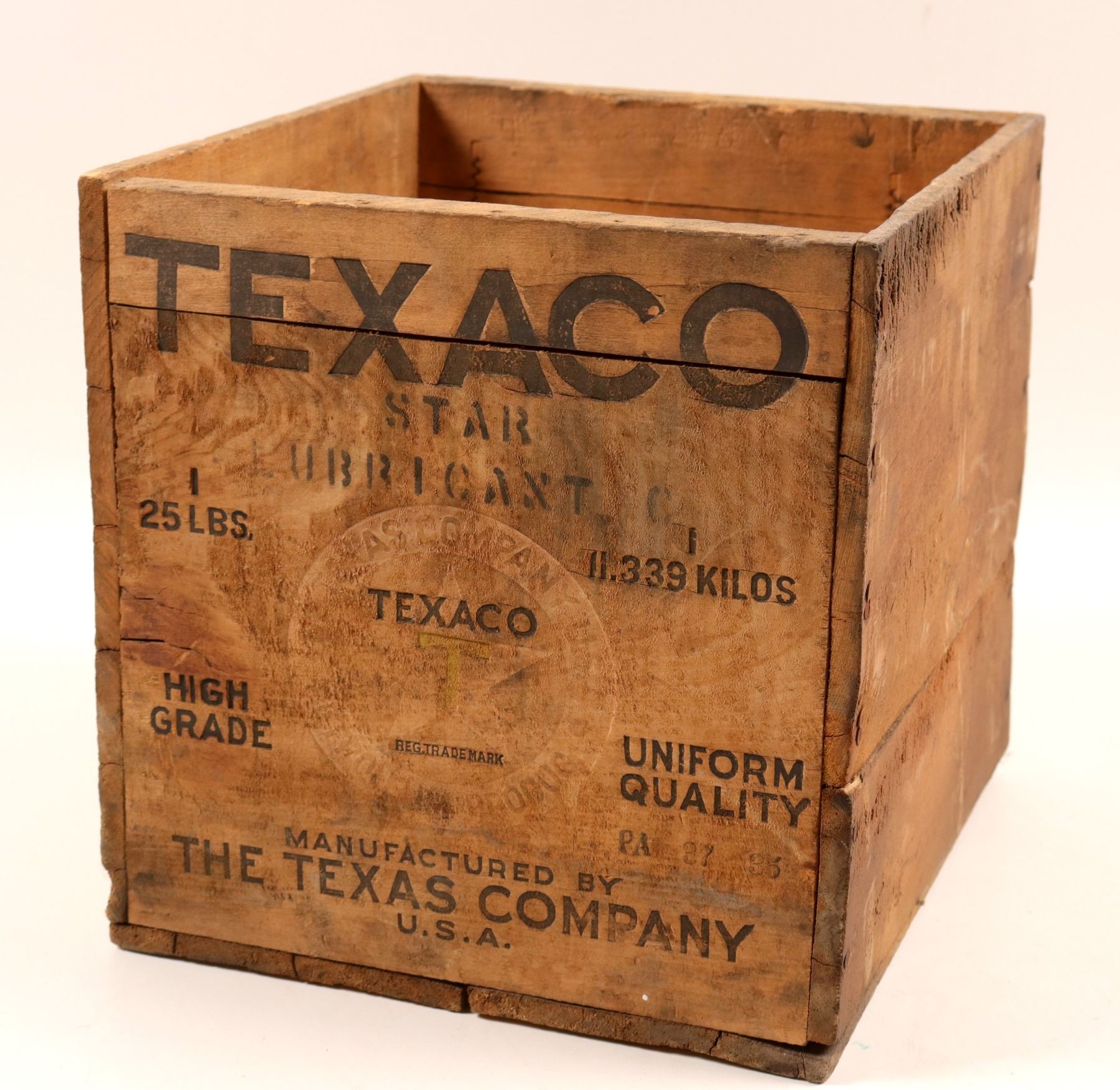 Texaco Box Texaco Wood Box, Purple Bottle, Tin Box, Mine Numbers 108201