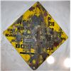 Image 1 : State of Nevada Department of Highways Vintage Road Sign,  Yellow and Black Diamond  108307