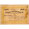 Image 1 : Western Pipe and Brick Company Stock Certificate  107483