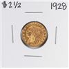 Image 1 : 1928 $2 1/2 Indian Head Quarter Eagle Gold Coin