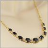 Image 1 : Plated 18KT Yellow Gold 5.85ctw Black Sapphire and Diamond Pendant with Chain