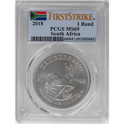 2018 South Africa Krugerrand Silver Coin PCGS MS69 First Issue