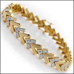 Plated 18KT Yellow Gold 0.42ctw Diamond Bracelet