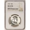 Image 1 : 1957 Franklin Half Dollar Coin NGC MS65FBL