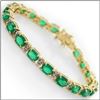 Image 1 : Plated 18KT Yellow Gold 13.29ctw Green Agate and Diamond Bracelet