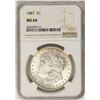 Image 1 : 1887 $1 Morgan Silver Dollar Coin NGC MS64