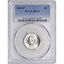 1945-P Jefferson Nickel Coin PCGS MS66