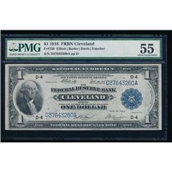 1918 $1 Cleveland Federal Reserve Bank Note PMG 55