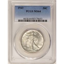 1943 Walking Liberty Half Dollar Coin PCGS MS64