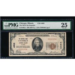 1929 $20 Chicago National Note PMG 25