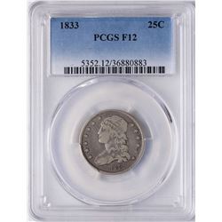 1833 Capped Bust Quarter Coin PCGS F12