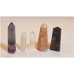 Natural Five Piece 6 Point Healing Gemstones