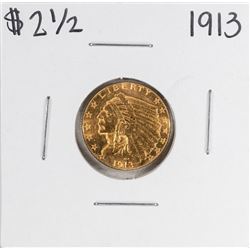 1913 $2 1/2 Indian Head Quarter Eagle Gold Coin