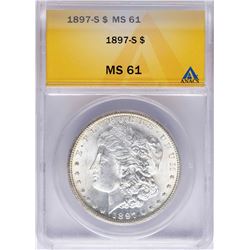 1897-S $1 Morgan Silver Dollar Coin ANACS MS61