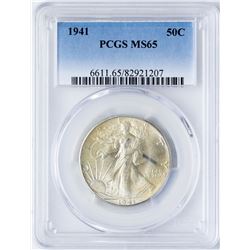 1941 Walking Liberty Half Dollar Coin PCGS MS65