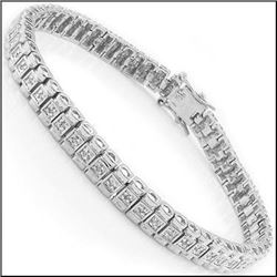 Plated Rhodium 0.43ctw Diamond Bracelet