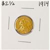 Image 1 : 1914 $2 1/2 Indian Head Quarter Eagle Gold Coin