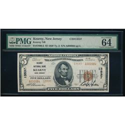 1929 $5 Kearny National Bank Note PMG 64