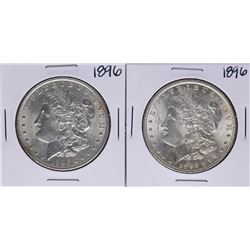 Lot of (2) 1896 $1 Morgan Silver Dollar Coins