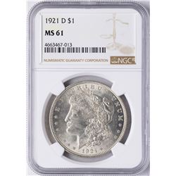 1921-D $1 Morgan Silver Dollar Coin NGC MS61