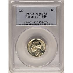 1939 Reverse of 1940 Jefferson Nickel Coin PCGS MS66FS