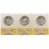 Image 2 : Lot of (3) 1923 $1 Peace Silver Dollar Coins ANACS MS64