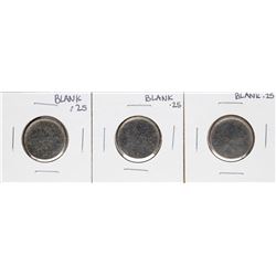 Lot of (3) Blank Clad Quarter Planchet Coin ERRORS