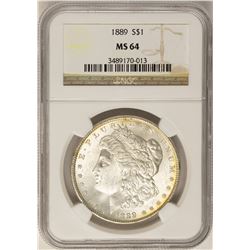 1889 $1 Morgan Silver Dollar Coin NGC MS64