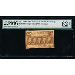 25 Cent Third Issue Fractional Note PMG 62EPQ