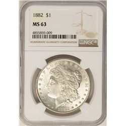 1882 $1 Morgan Silver Dollar Coin NGC MS63