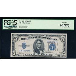 1934A $5 Silver Certificate PCGS 65PPQ