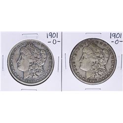 Lot of (2) 1901-O $1 Morgan Silver Dollar Coins