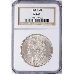 1878-S $1 Morgan Silver Dollar Coin NGC MS64