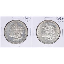 Lot of (2) 1878-S $1 Morgan Silver Dollar Coins