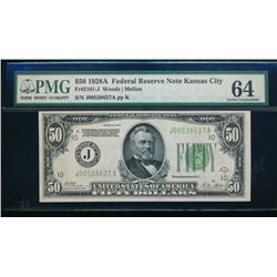 1928A $50 Kansas City Federal Reserve Note PMG 64