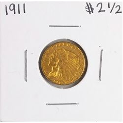 1911 $2 1/2 Indian Head Quarter Eagle Gold Coin