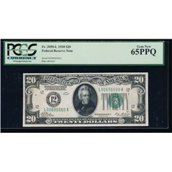 1928 $20 San Francisco Federal Reserve Note PCGS 65PPQ