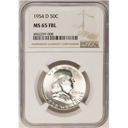 1954-D Franklin Half Dollar Coin NGC MS65FBL
