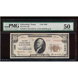 1929 $10 Galveston National Bank Note PMG 50