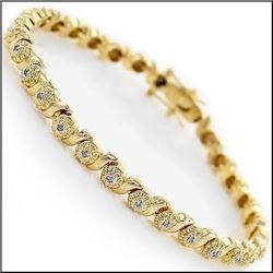 Plated 18KT Yellow Gold 0.52ctw Diamond Bracelet