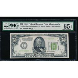 1934 $50 Minneapolis Federal Reserve Note PMG 65EPQ