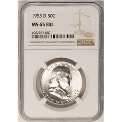 1953-D Franklin Half Dollar Coin NGC MS65FBL