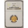 Image 1 : 1929 $2 1/2 Indian Head Quarter Eagle Gold Coin NGC MS62