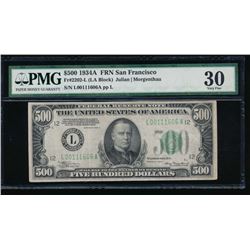 1934A $500 San Francisco Federal Reserve Note PMG 30