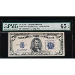 1934C $5 Silver Certificate PMG 65EPQ