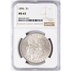 1896 $1 Morgan Silver Dollar Coin NGC MS63