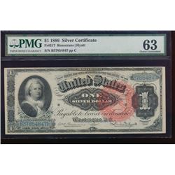 1886 $1 Martha Washington Silver Certificate PMG 63