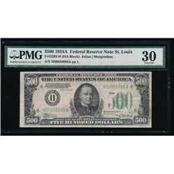 1934A $500 St Louis Federal Reserve Note PMG 30