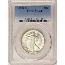 1940-S Walking Liberty Half Dollar Coin PCGS MS64