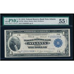 1918 $1 Atlanta Federal Reserve Bank Note PMG 55EPQ